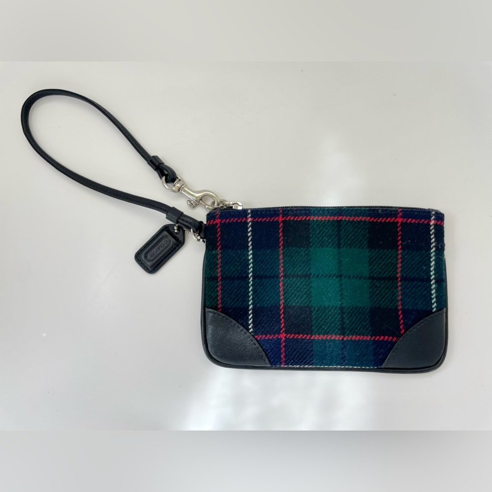 COACH Plaid Wool Wristlet